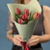 5 красных пионовидных тюльпанов Ред Принц