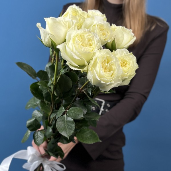 9 роз Белая Майра Вайт 60 см