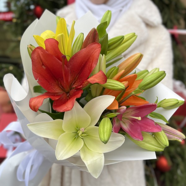 Микс из 5 Азиатских Лилий