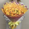 25 кустовых желто-оранжевых роз Этернал Флэйм