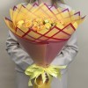 25 кустовых желто-оранжевых роз Этернал Флэйм