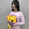 5 желтых кустовых пионовидных роз Голден Трансеттум 40 см