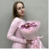 15 пионов Сара Бернар с розовой скабиозой