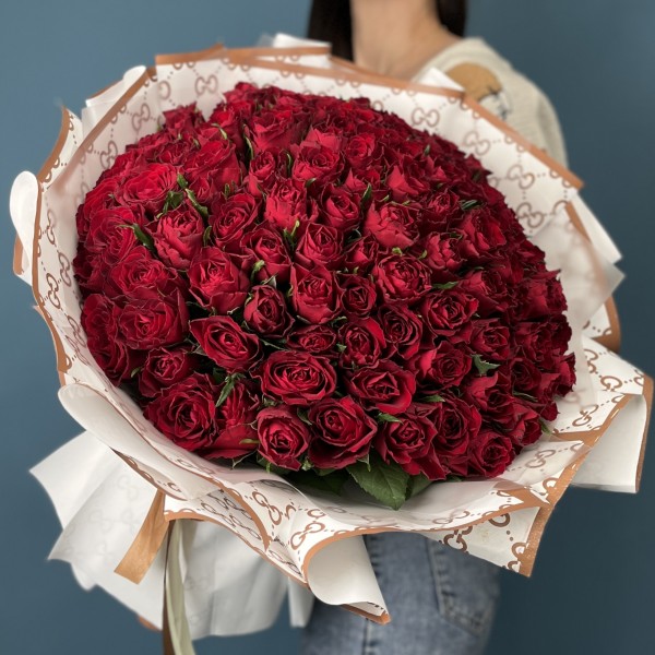 101 красная Роза на Серебряную свадьбу