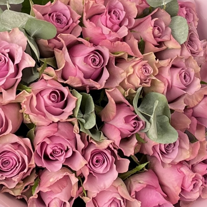 25 сиреневых роз на Серебряную свадьбу