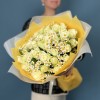 Букет из белых роз и ромашек на Ситцевую свадьбу