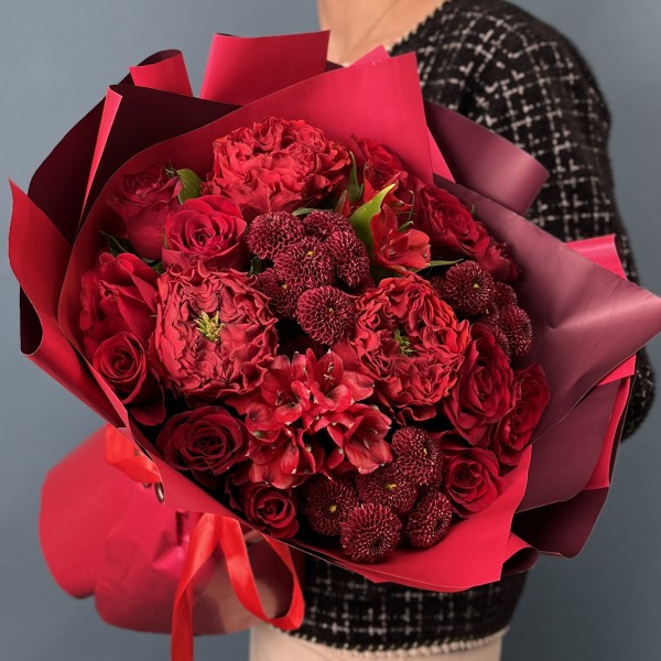 Рубиновый букет на юбилей