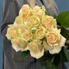 11 персиковых роз Пич Аваланш 60 см