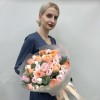 Сборный букет из роз Сливочный пломбир