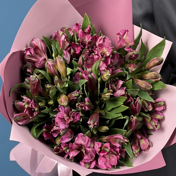 15 фиолетовых альстромерий