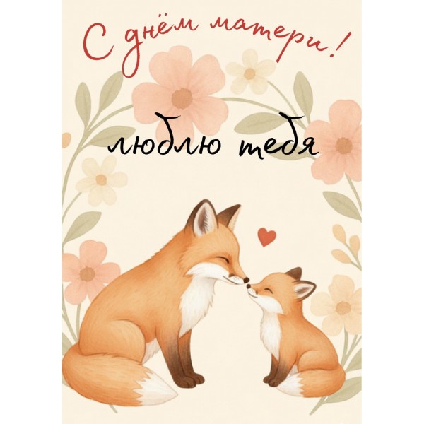 Открытка "С Днем Матери лисички"