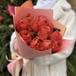 11 роз 50 см Корал Экспрешен 11 роз 50 см Корал Экспрешен