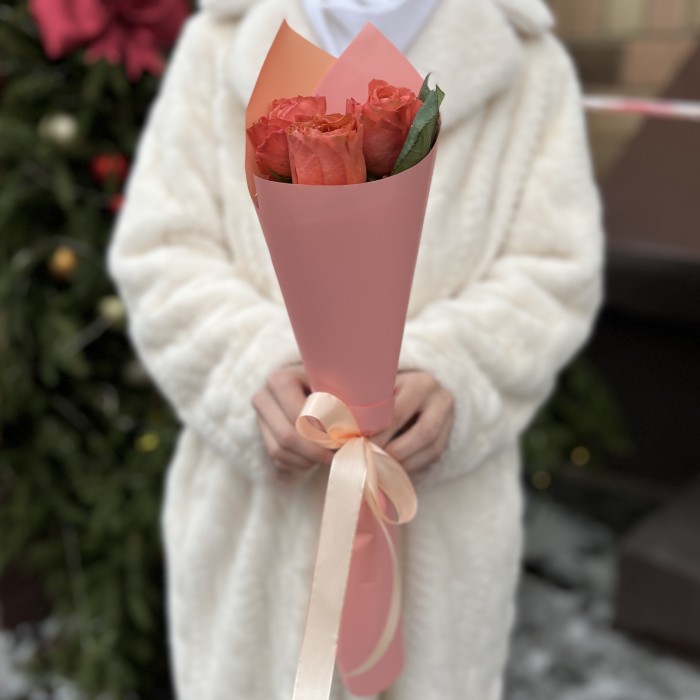3 розы  Корал Экспрешен 50 см