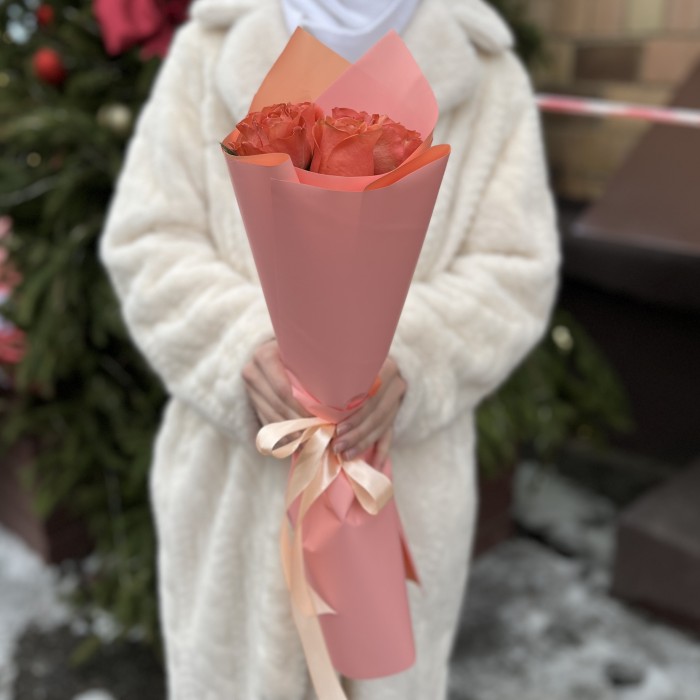 5 роз 50см Корал Экспрешен