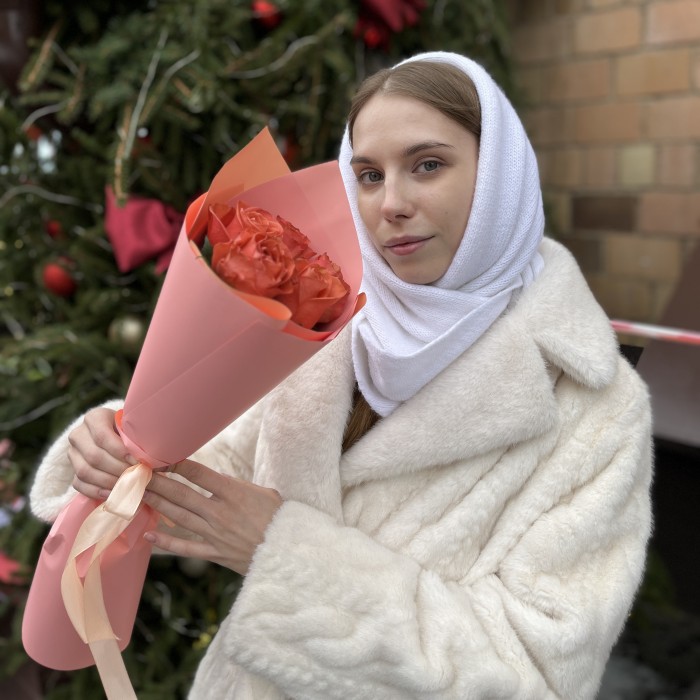 5 роз 50см Корал Экспрешен