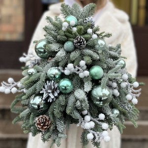 Новогодняя елочка Бирюзовый снегопад