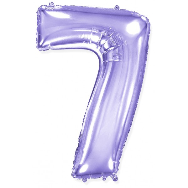 Сиреневый фольгированный шар цифра 7
