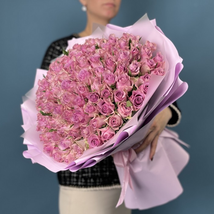 101 сиреневая Роза на Серебряную свадьбу