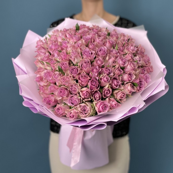 101 сиреневая Роза на Серебряную свадьбу