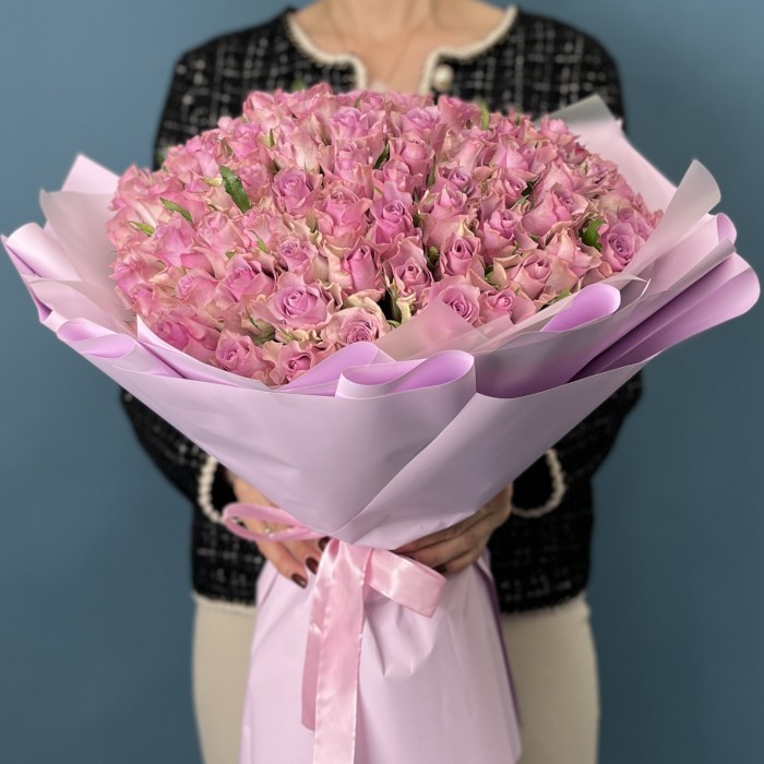 101 сиреневая Роза на Серебряную свадьбу