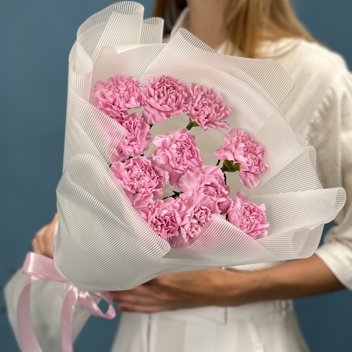 11 сиреневых гвоздик