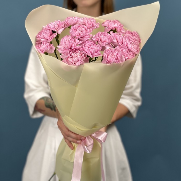 15 сиреневых гвоздик