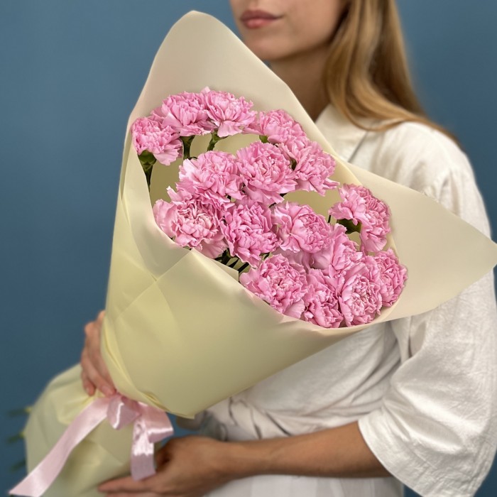 15 сиреневых гвоздик