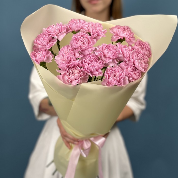 15 сиреневых гвоздик