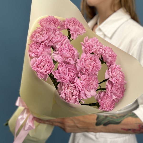 15 сиреневых гвоздик