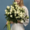 9 кустовых роз Сноу Бабл 60 см