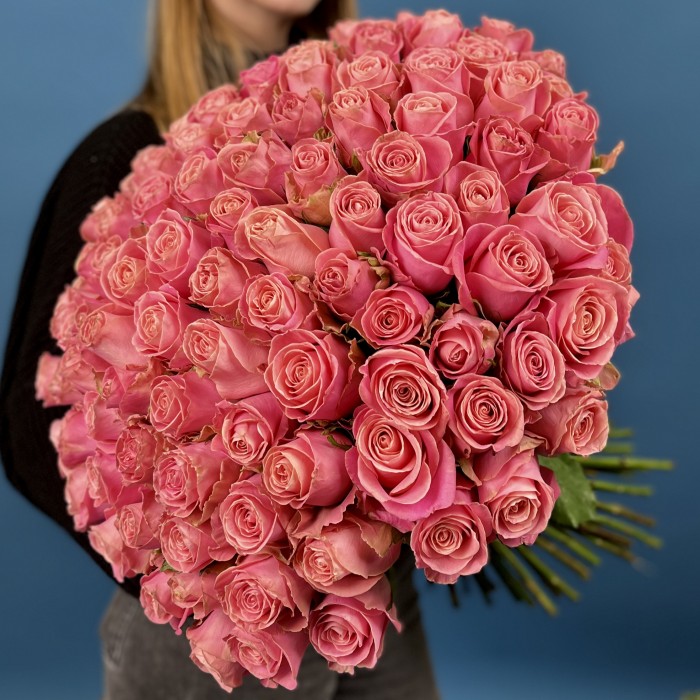 101 лососевая Роза Хермоса 60 см