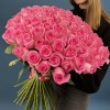 101 розовая роза аква 60 см