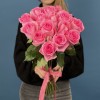 15 розовых роз аква 60 см
