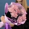 7 бело-сиреневых гвоздик с Лимониумом