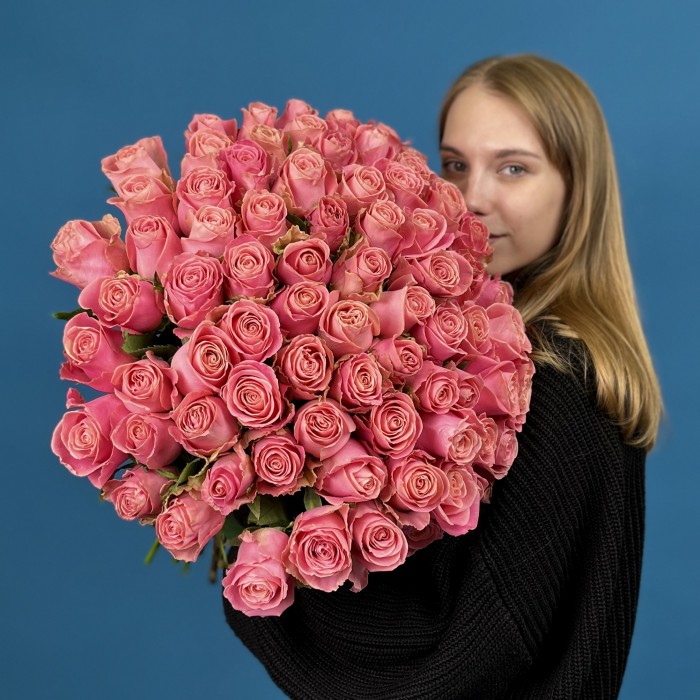 75 лососевых Роз Хермоса 50 см