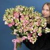 75 пышных бело-розовых эустом