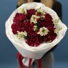 9 пышных бордовых гвоздик
