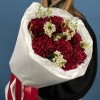 9 пышных бордовых гвоздик