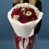 9 пышных бордовых гвоздик