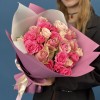 Букет из 17 нежных розовых роз