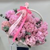 15 розовых гортензий в корзине