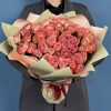 25 кустовых кирпично-белых роз Медия 40 см
