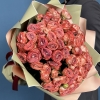 25 кустовых кирпично-белых роз Медия 40 см