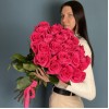 25 малиновых роз Пинк Флойд 70 см