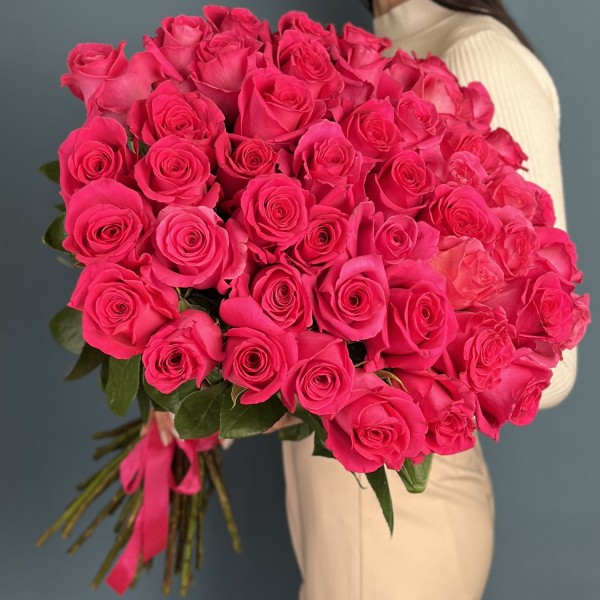 51 розовая роза Пинк Флойд 60 см
