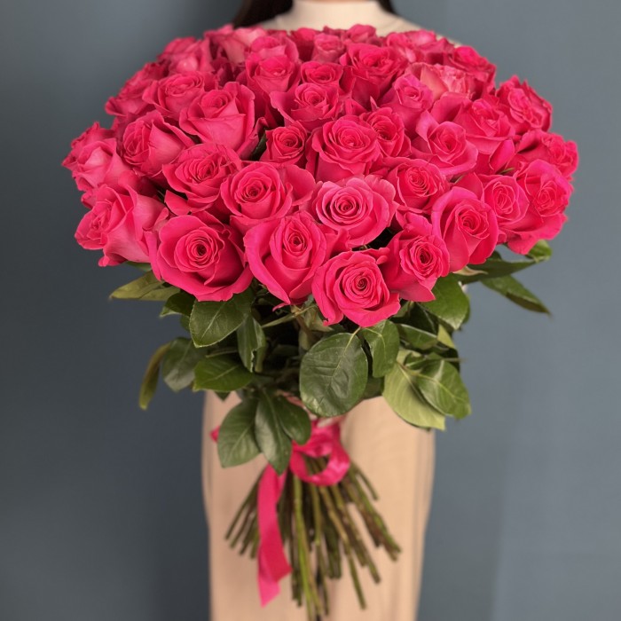 51 розовая роза Пинк Флойд 60 см