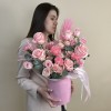 Авторская коробка с розовыми розами