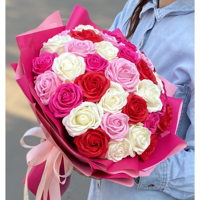 Букет из 35 мыльных роз