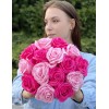 15 розовых мыльных роз в коробке
