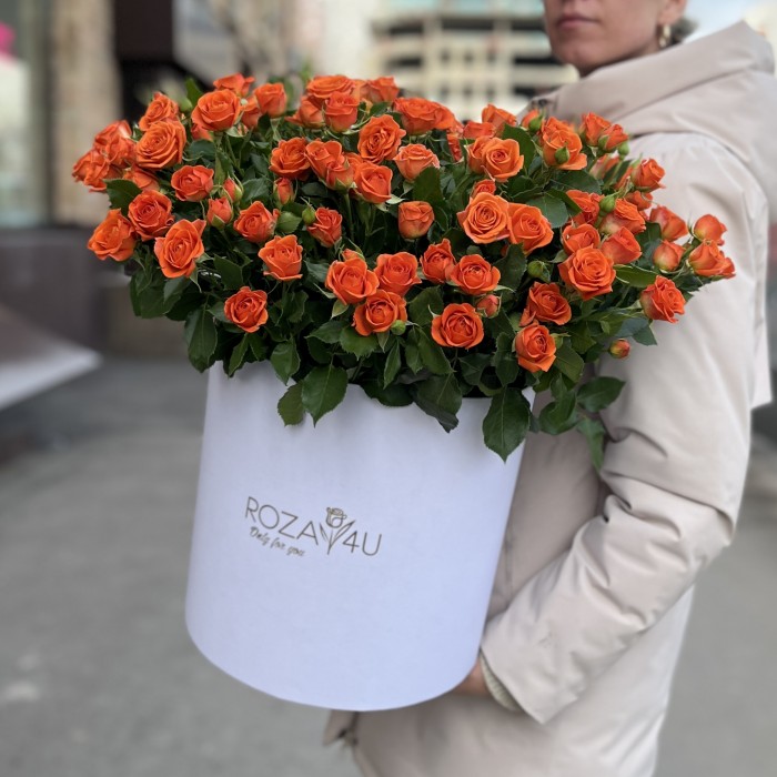 25 кустовых роз Чарминг Бейб в коробке